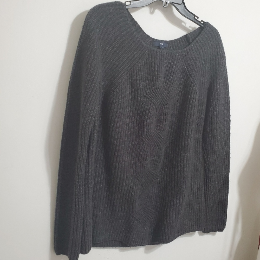 Gap Wool Blend Charcoal Gray Knit Sweater